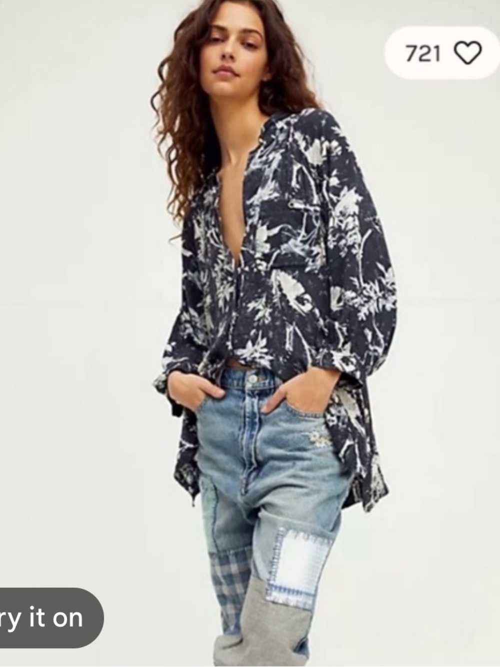 We The Free It’s a vibe button down top size xs